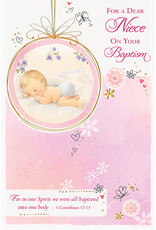 Greetings of Faith Card - Niece Baptism, In One Spirit