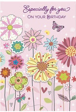 Greetings of Faith Card - Birthday, Especially For You (Pink Flowers)