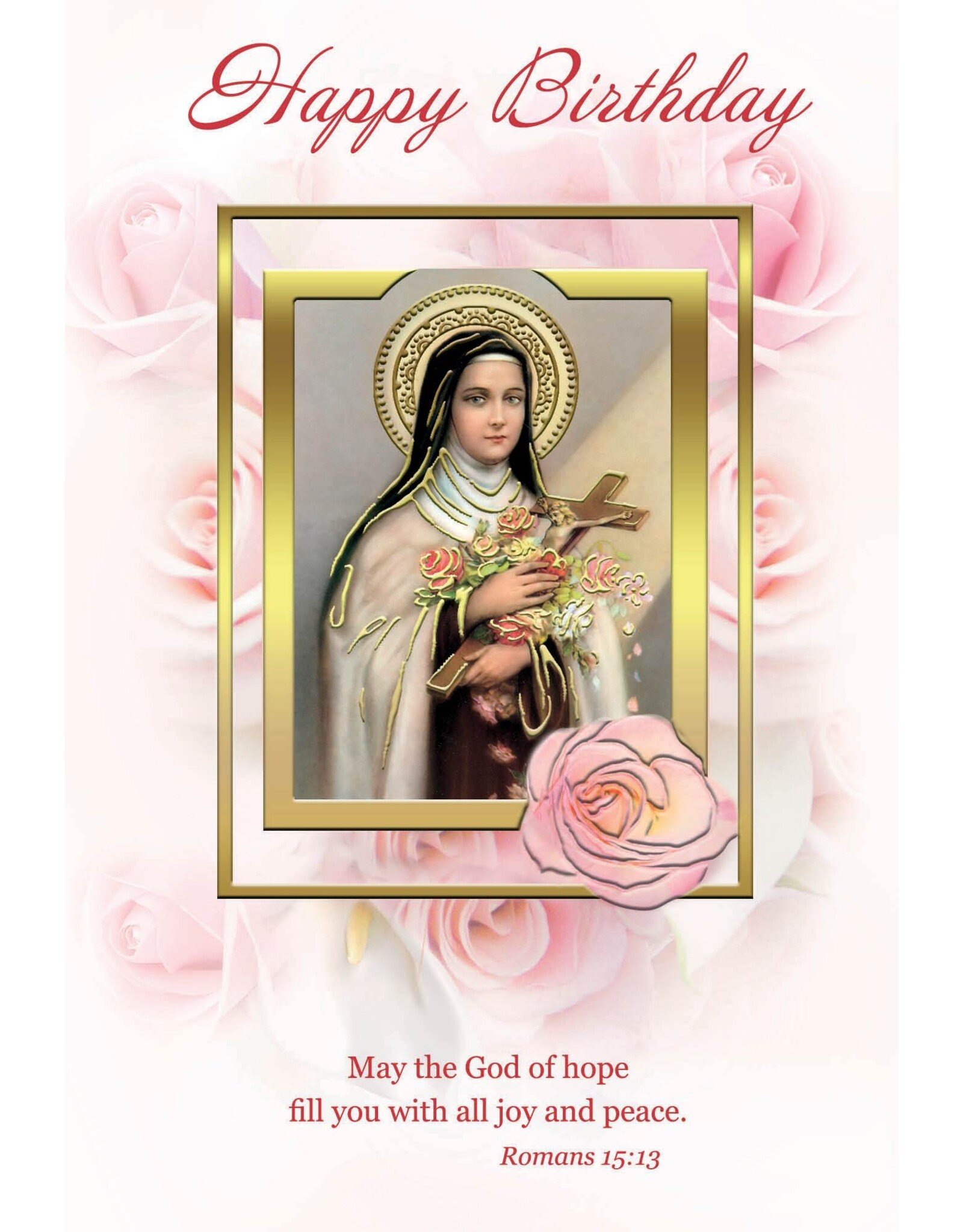 Greetings of Faith Card - Birthday, St. Therese