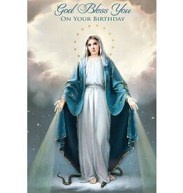 Greetings of Faith Card - Birthday, Miraculous Mary