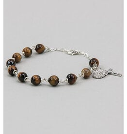 Malhame Regina Rosary Bracelet- 6mm Round Gemstone,