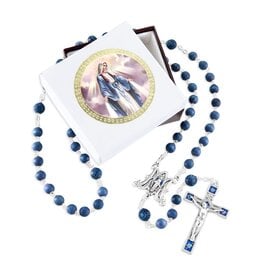 Hirten Rosary with Blue Epoxied Miraculous Medal Center