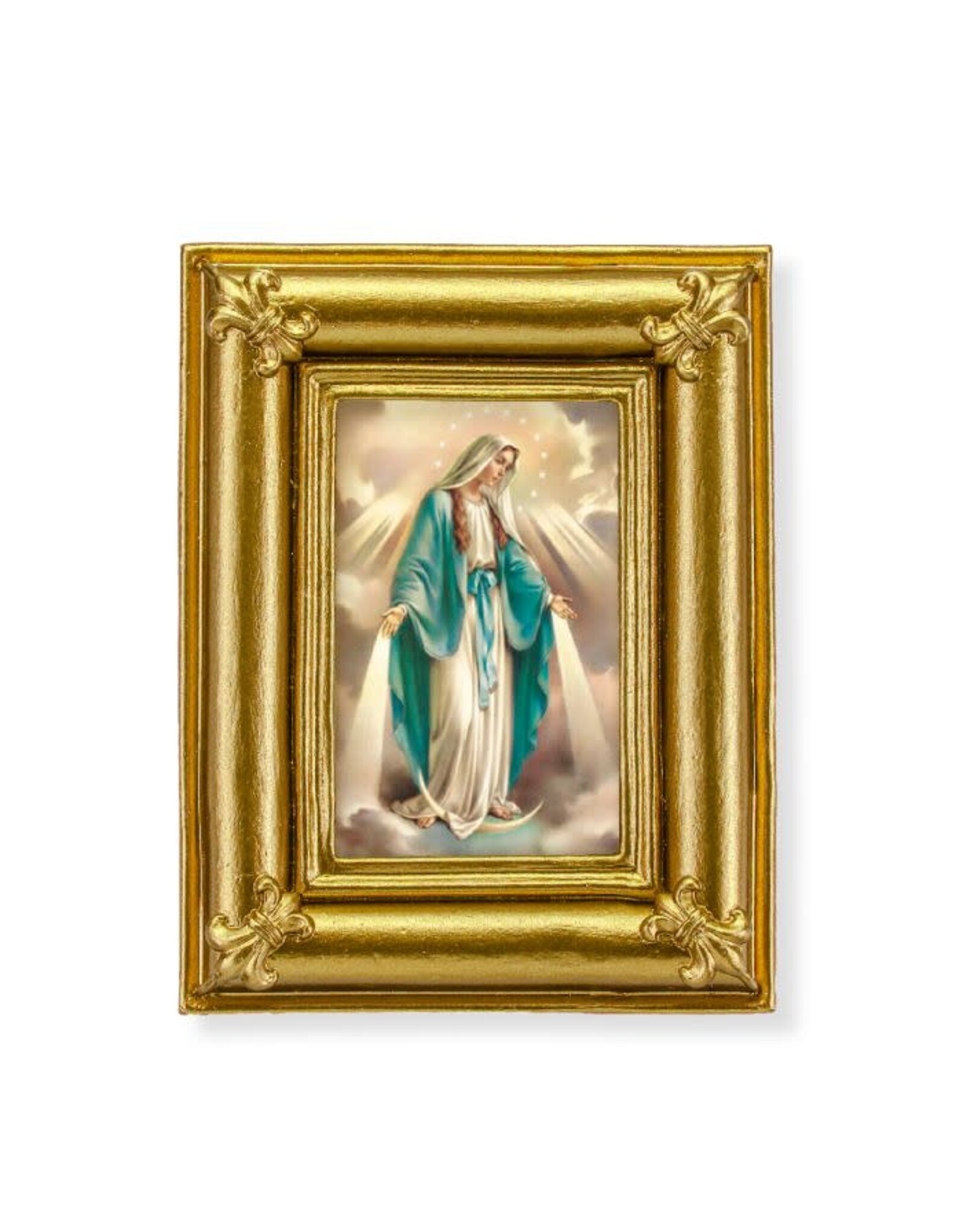 Hirten Framed Blessed Virgin Mary Picture, 3.5x4.5