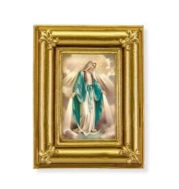 Hirten Framed Blessed Virgin Mary Picture, 3.5x4.5