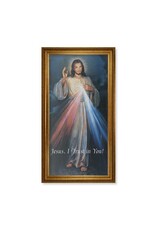 Hirten Picture - Divine Mercy 24"x44" - Canvas on Antique Gold Frame