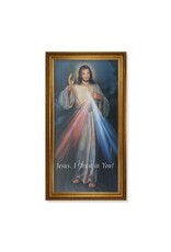 Hirten Picture - Divine Mercy, Canvas on Antique Gold Frame  (24"x 44")