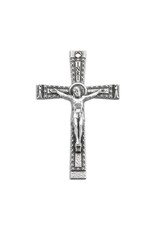 Hirten Crucifix - Oxidized Silver with Beaded Edges, 1 1/2"