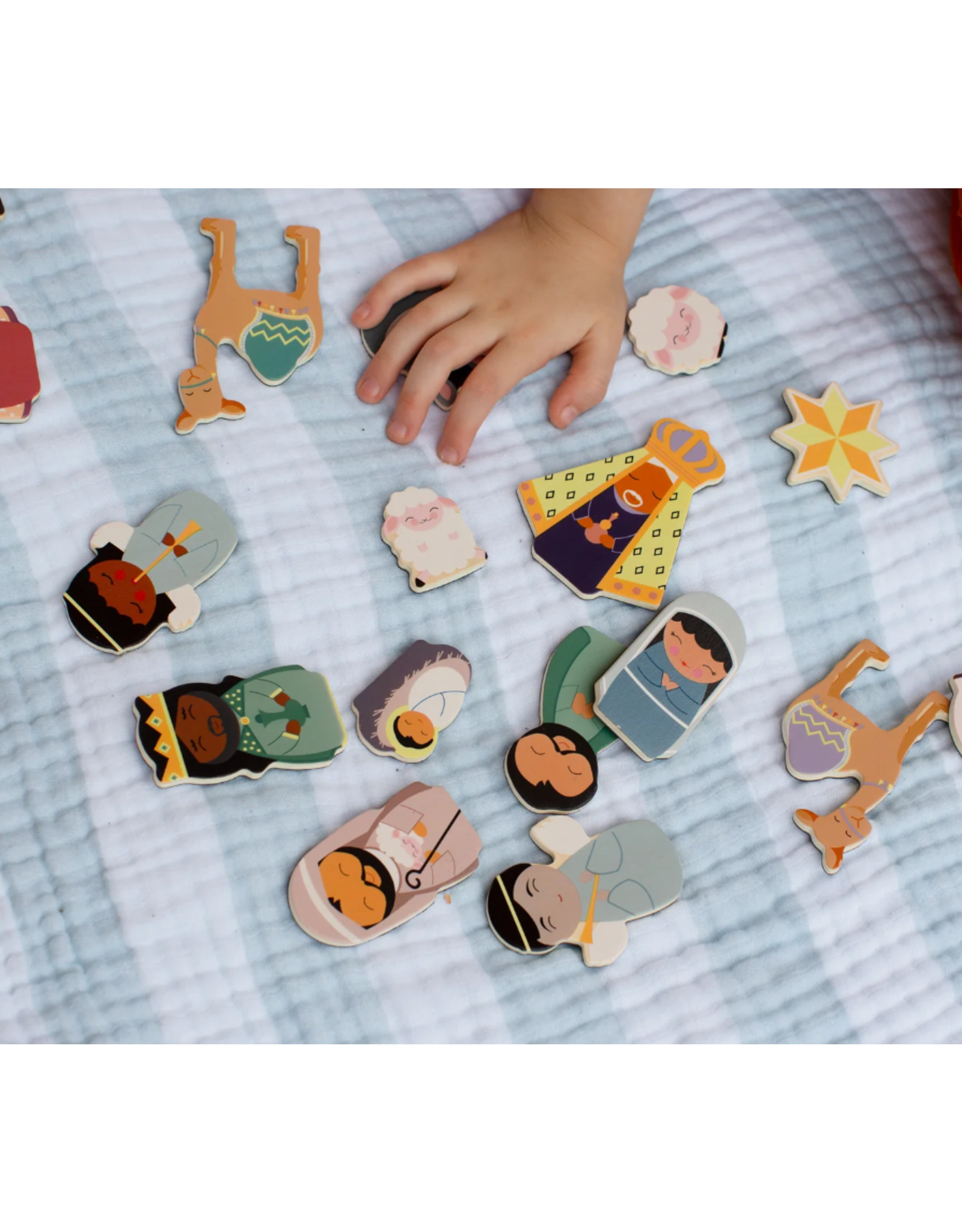 Shining Light Nativity Wooden Magnet Set