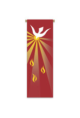 Slabbinck Banner - Red with Holy Spirit Dove & Flames