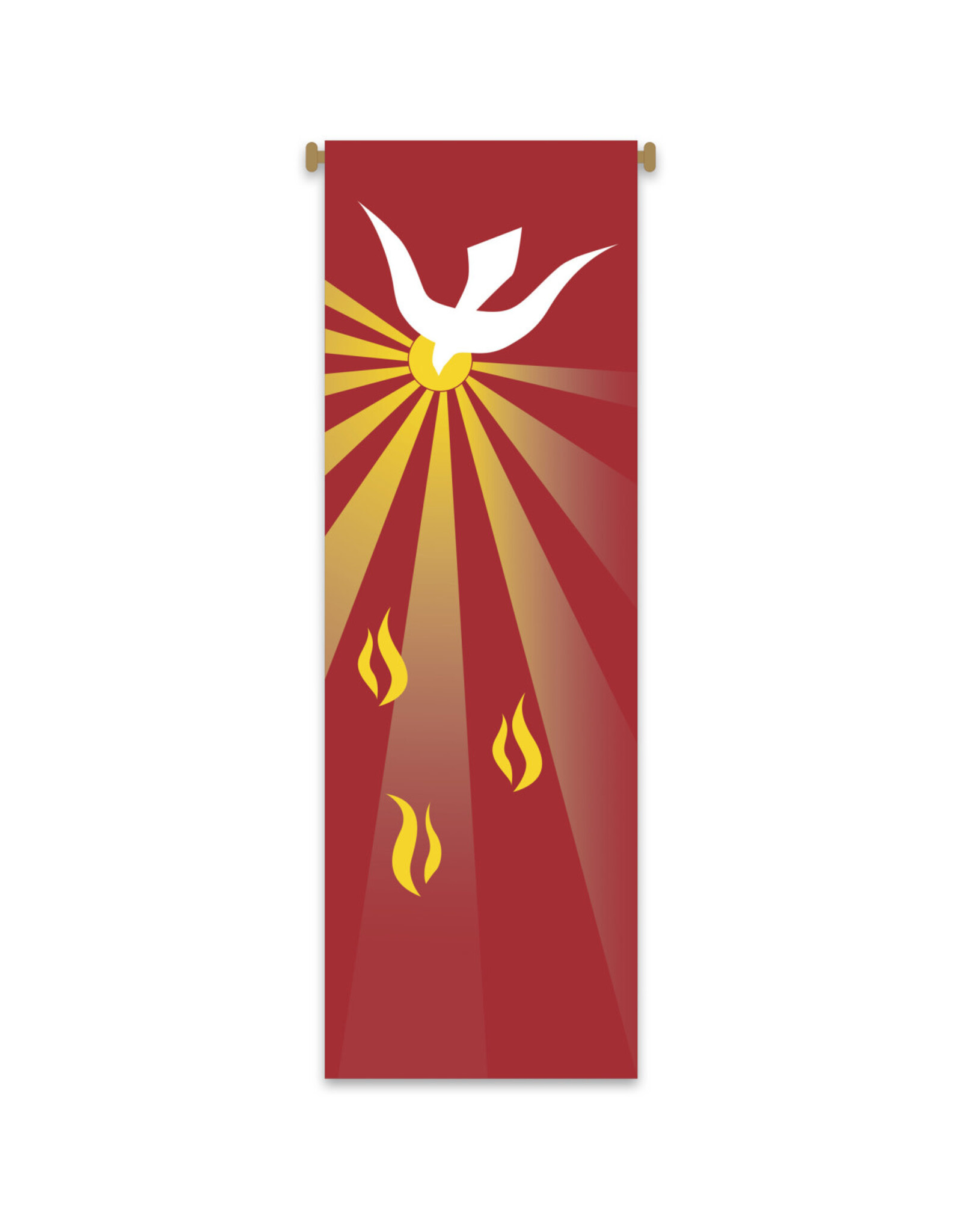 Slabbinck Banner - Red with Holy Spirit Dove & Flames