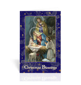 Bonella Holy Family with Angel Christmas Card