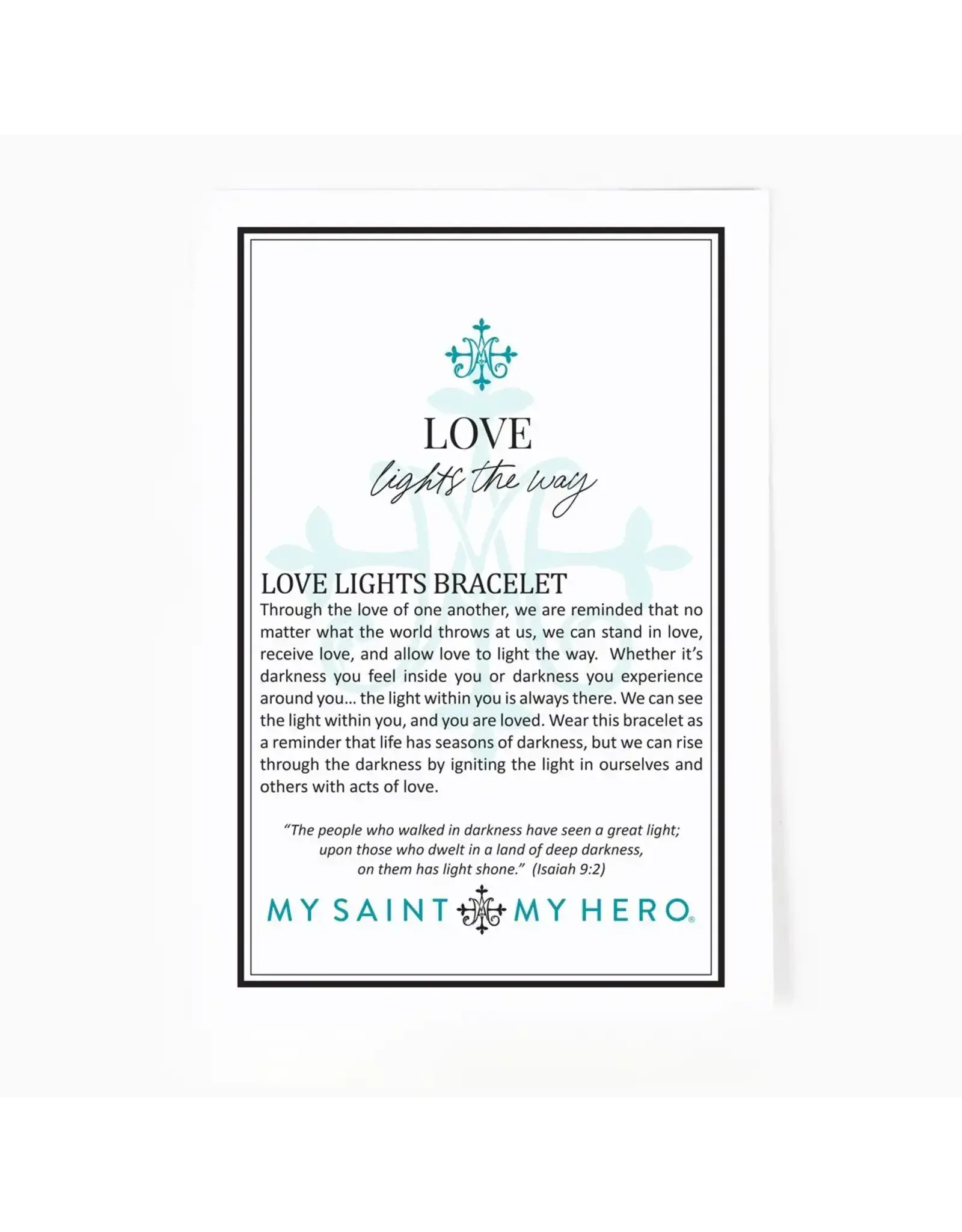 My Saint My Hero Bracelet - Love Lights the Way - St. Amos Crystal Pearl