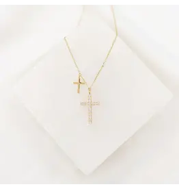 My Saint My Hero Necklace - Cross, Walk by Faith