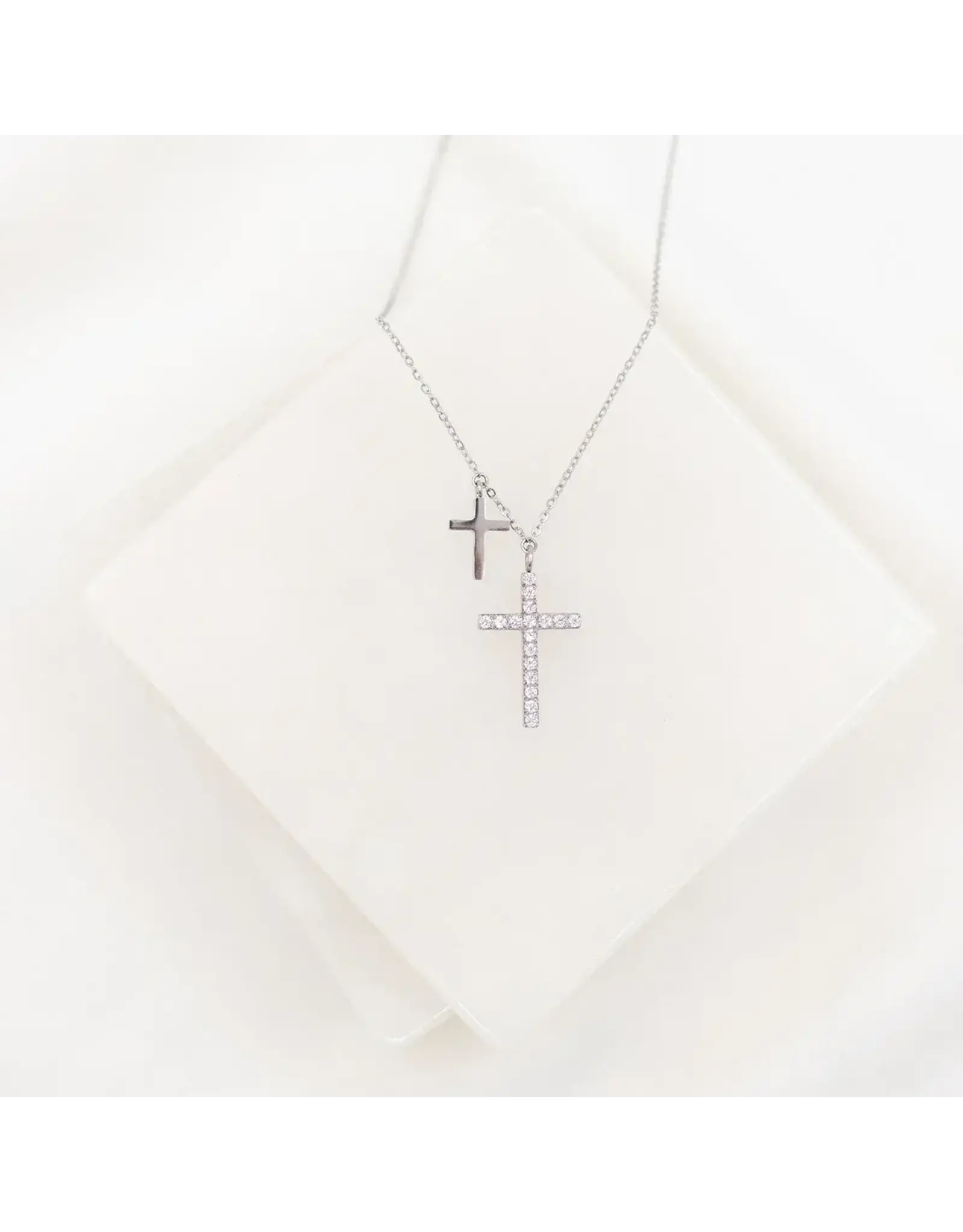 My Saint My Hero Necklace - Cross, Walk by Faith