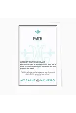 My Saint My Hero Necklace - Cross, Walk by Faith