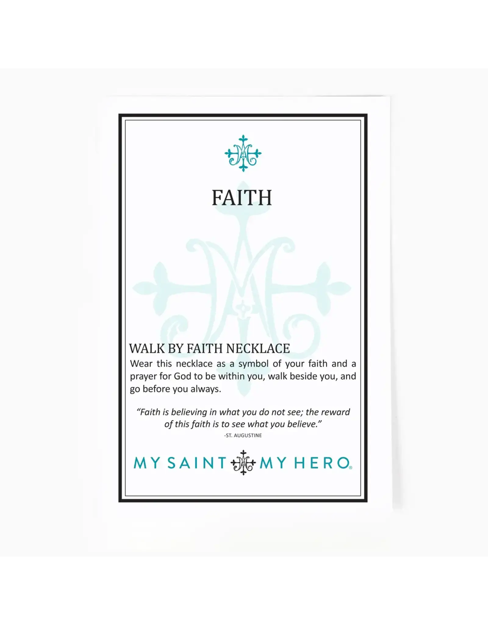 My Saint My Hero Necklace - Cross, Walk by Faith