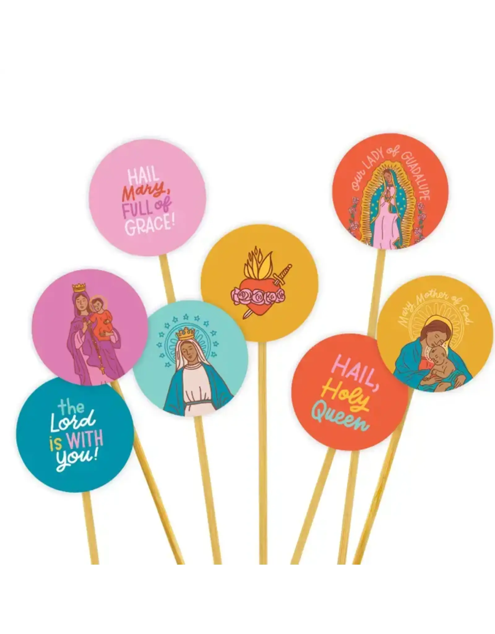 Catholic Family Crate Cupcake Toppers - Mary