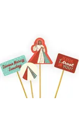 Catholic Family Crate Cupcake Toppers - Divine Mercy