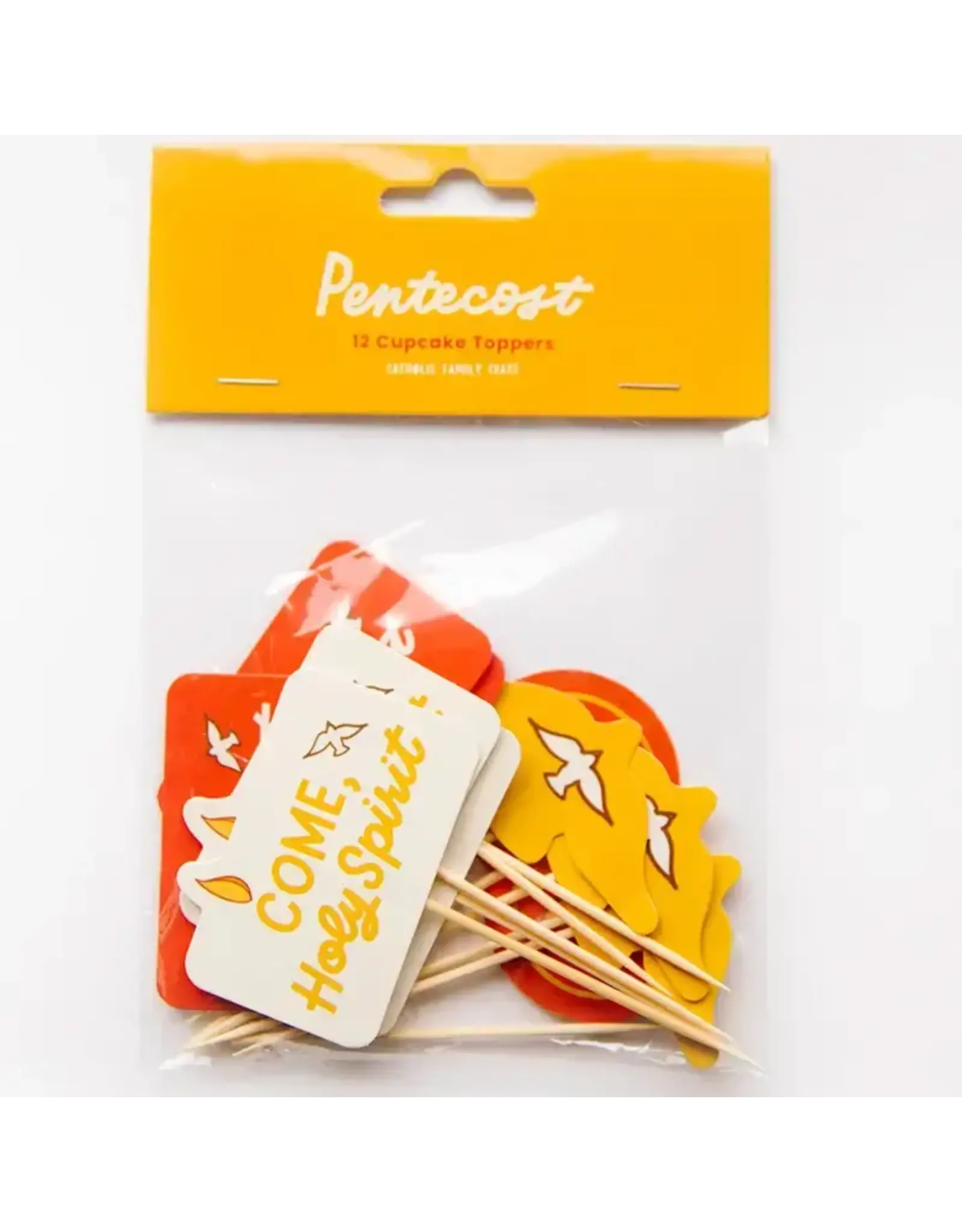 Catholic Family Crate Cupcake Toppers - Pentecost