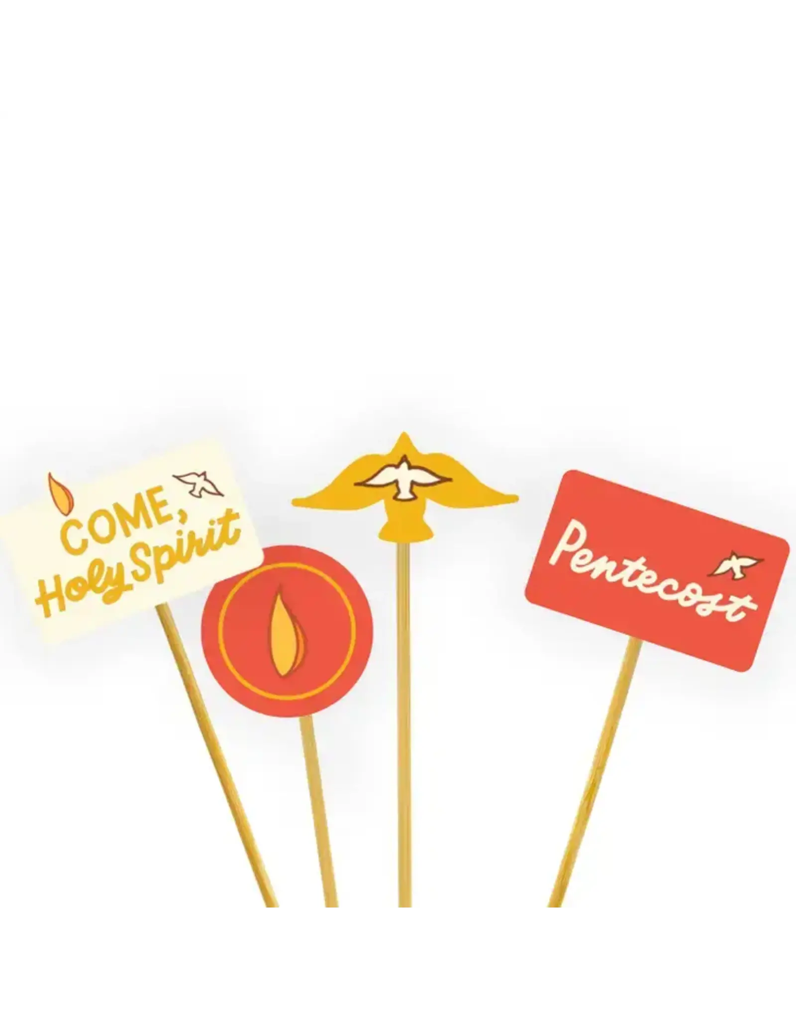 Catholic Family Crate Cupcake Toppers - Pentecost