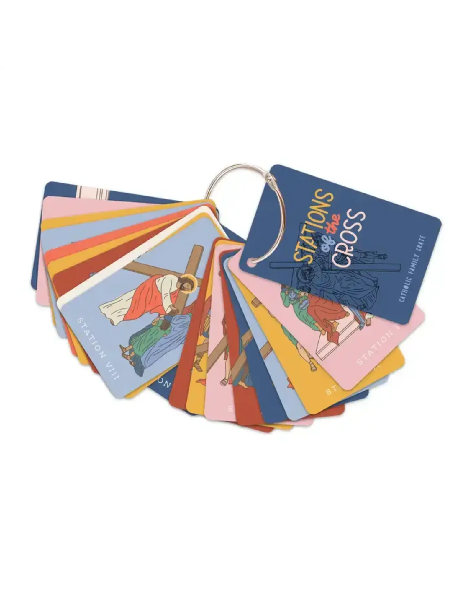 Catholic Family Crate Stations of the Cross Cards on Ring