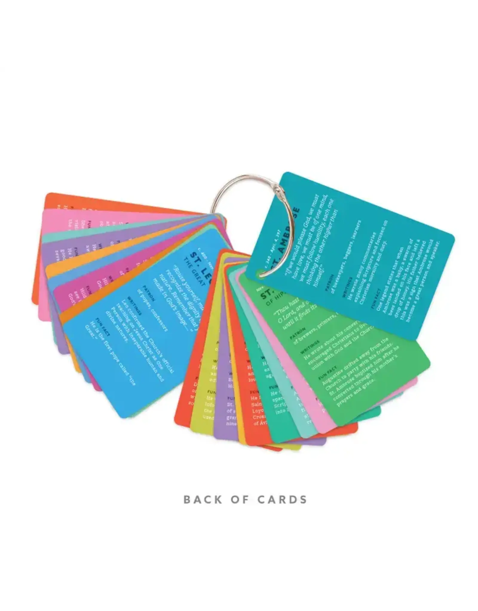 Catholic Family Crate Wisdom of the Saints Cards on Ring
