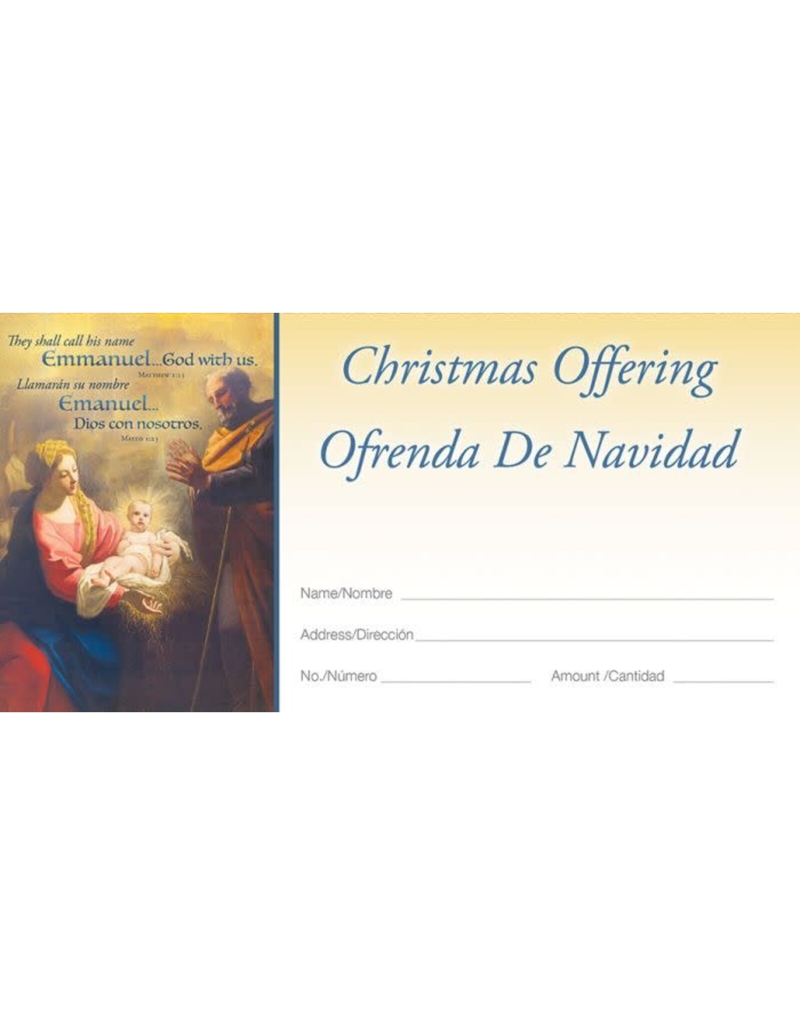 Hermitage Art Offering Envelopes - Christmas (Bilingual) - Old Master Nativity (100)