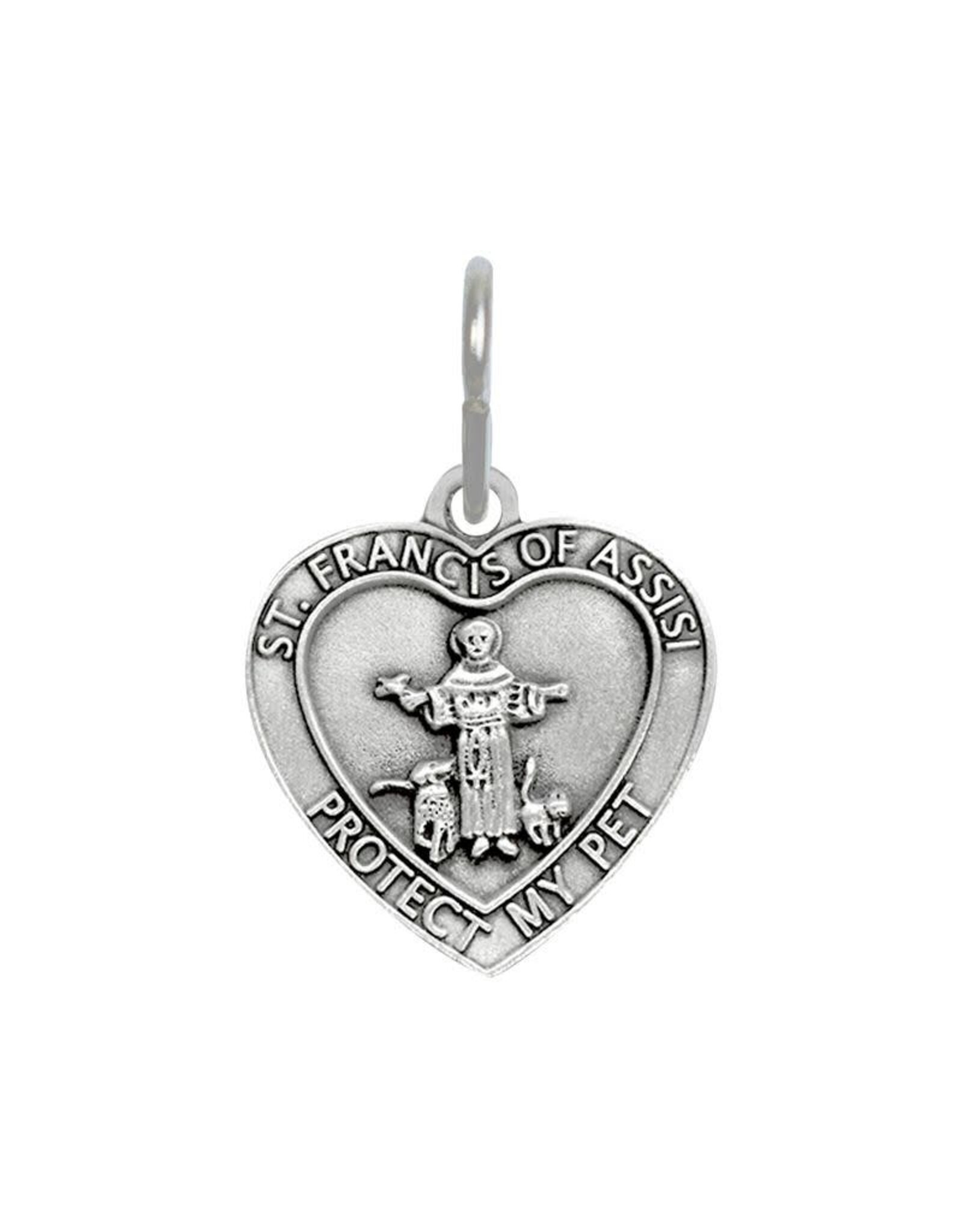 Singer Pet Medal - St. Francis, Heart, Large