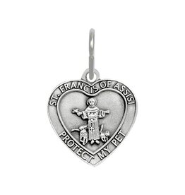 Singer Pet Medal - St. Francis, Heart, Large