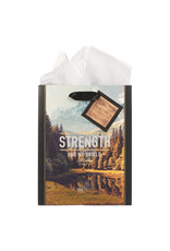 Christian Art Gifts Gift Bag - The Lord is My Strength Psalm 28:7 (Medium)