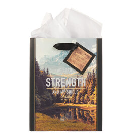 Christian Art Gifts Gift Bag - The Lord is My Strength Psalm 28:7 (Medium)