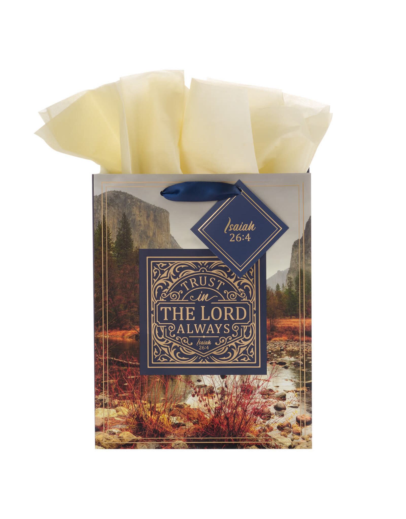 Christian Art Gifts Gift Bag - Trust in the Lord Always Isaiah 26:4 (Medium)
