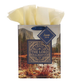Christian Art Gifts Gift Bag - Trust in the Lord Always Isaiah 26:4 (Medium)