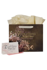 Christian Art Gifts Gift Bag - Through Christ with Card (Large)