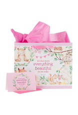 Christian Art Gifts Gift Bag - Everything Beautiful Forest Animals with Card (Large)