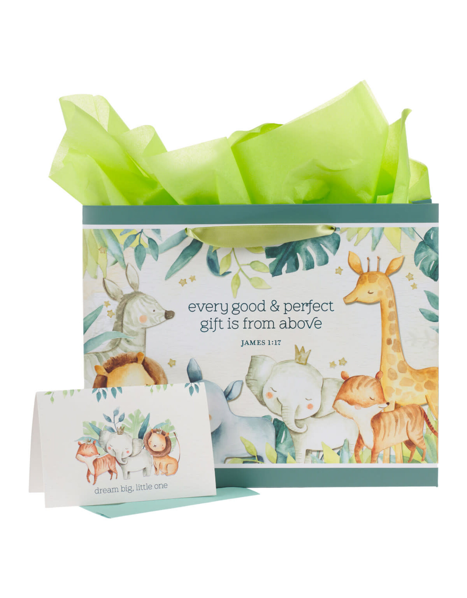 Christian Art Gifts Gift Bag - Every Good & Perfect Gift Forest Animals (Large)