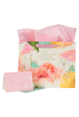 Christian Art Gifts Gift Bag - Pastel Meadow with Card (Large)