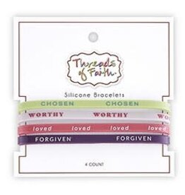 Threads of Faith Silicone Bracelet - God Calls Me - 4pc