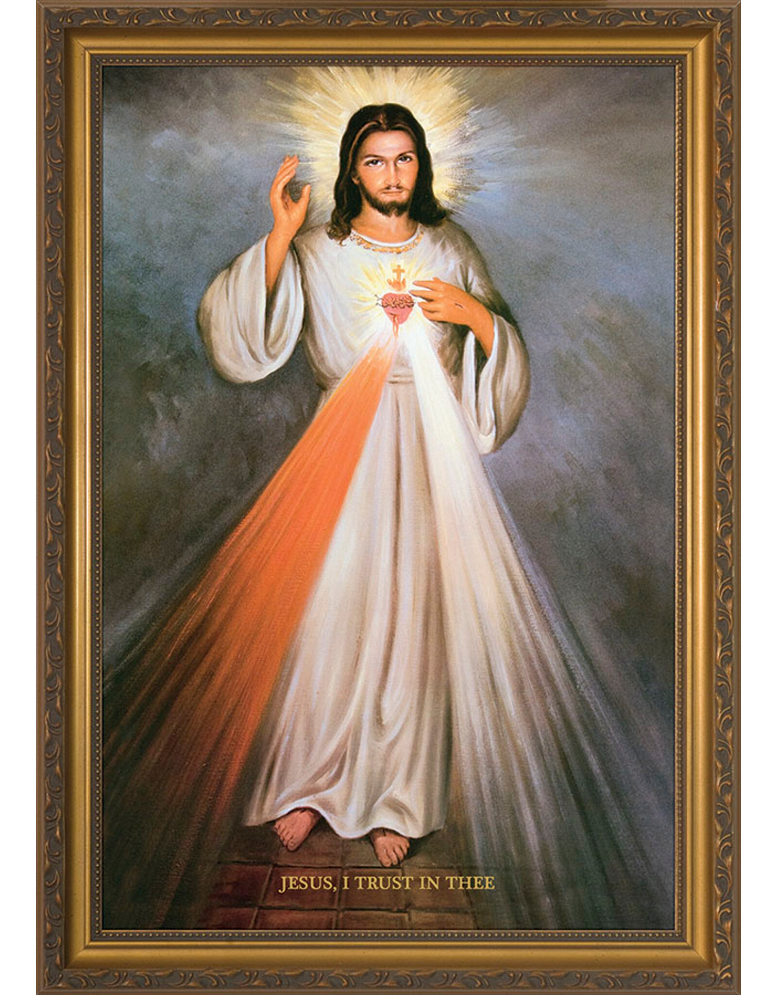 Nelson Art Picture - Divine Mercy with Sacred Heart, Framed Art (12x18")