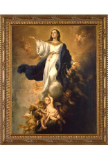 Nelson Art Assumption of the Virgin Mary by  Murillo Ornate Gold Framed Art Picture