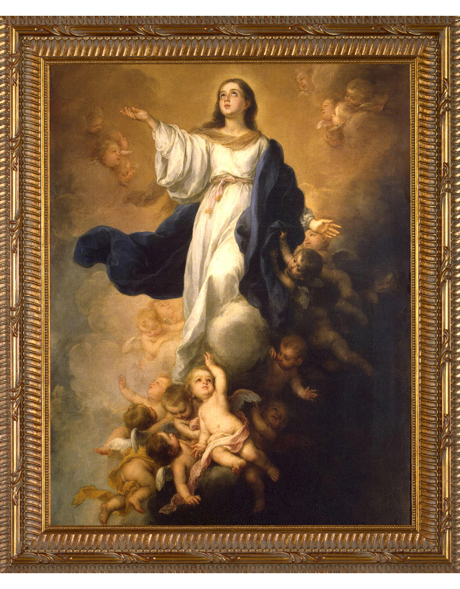 Nelson Art Assumption of the Virgin Mary by  Murillo Ornate Gold Framed Art Picture