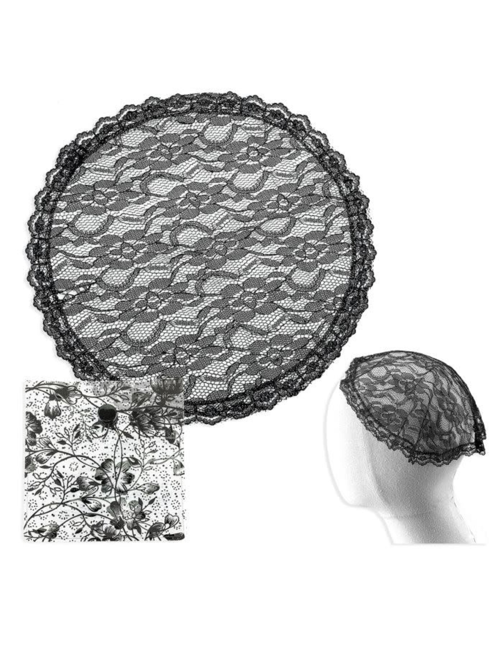 Hirten Mantilla (Veil) - Black Lace Prayer Cap