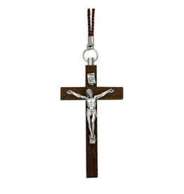 Hirten 3 -1/4" Crucifix on 30" Brown Cord