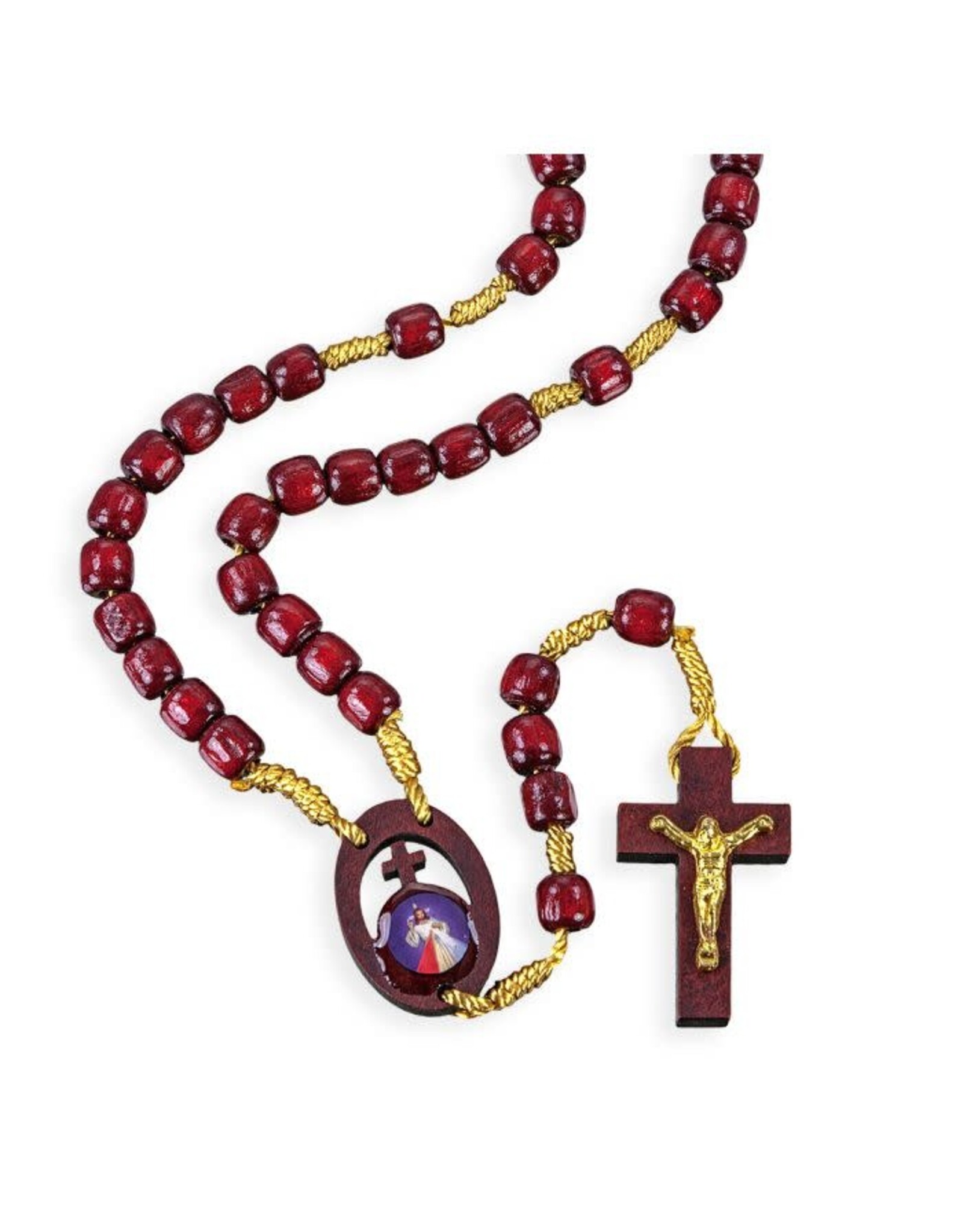 Divine Mercy Rosary Wood Cord - Reilly's Church Supply & Gift Boutique