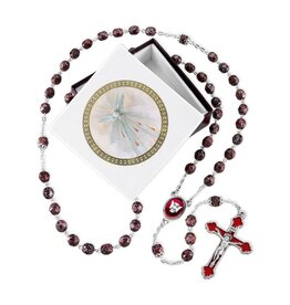 Hirten Rosary - Holy Spirit, Red Granite Beads