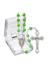 Hirten Rosary - August Birthstone, Light Green