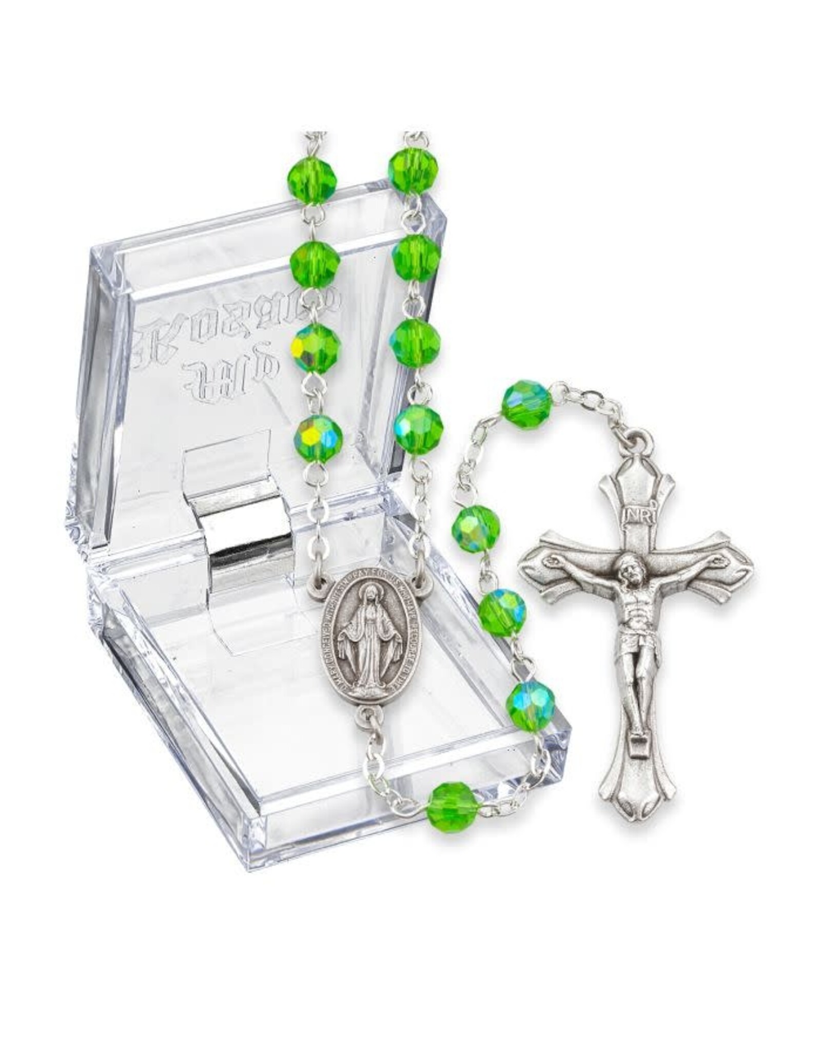 Hirten Rosary - August Birthstone, Light Green