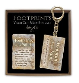 Abbey & CA Gift Footprints Visor Clip & Keychain Set