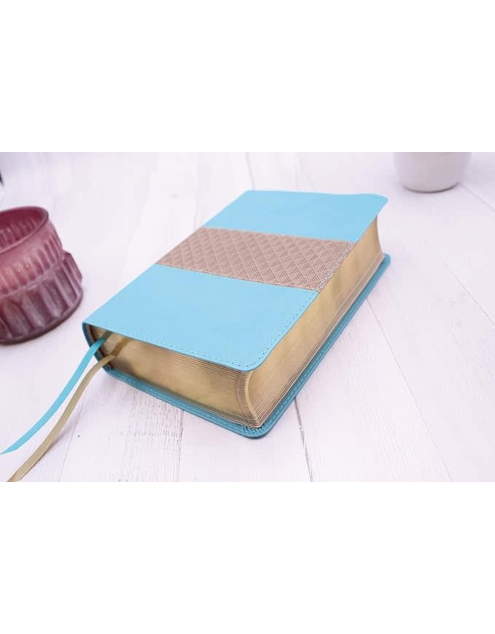 Zondervan NIV Giant Print Compact Bible, Leathersoft, Teal, Red Letter Edition, Comfort Print