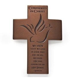 Roman Confirmation Cross, Bronze, 7"